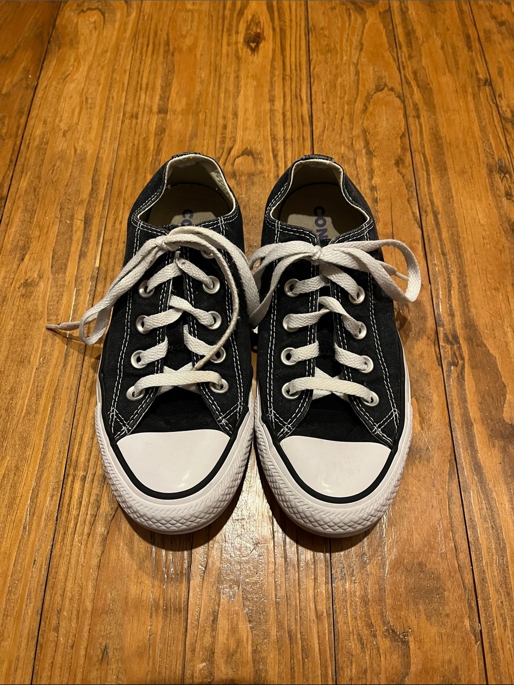 Converse Black Canvas Low-Top Sneakers with White Trim